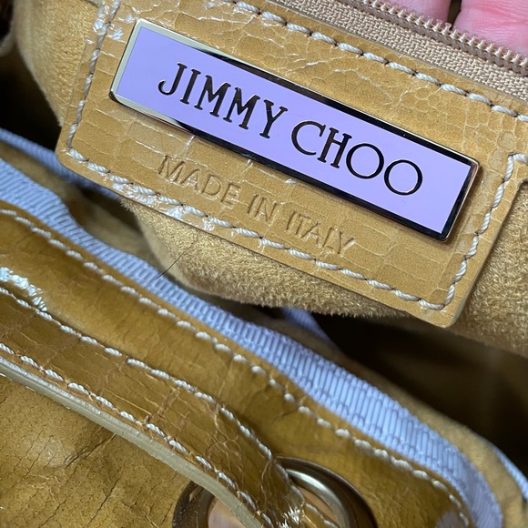 JIMMY CHOO TAN LIZARD PRINT LEATHER HANDBAG - Picture 10 of 10